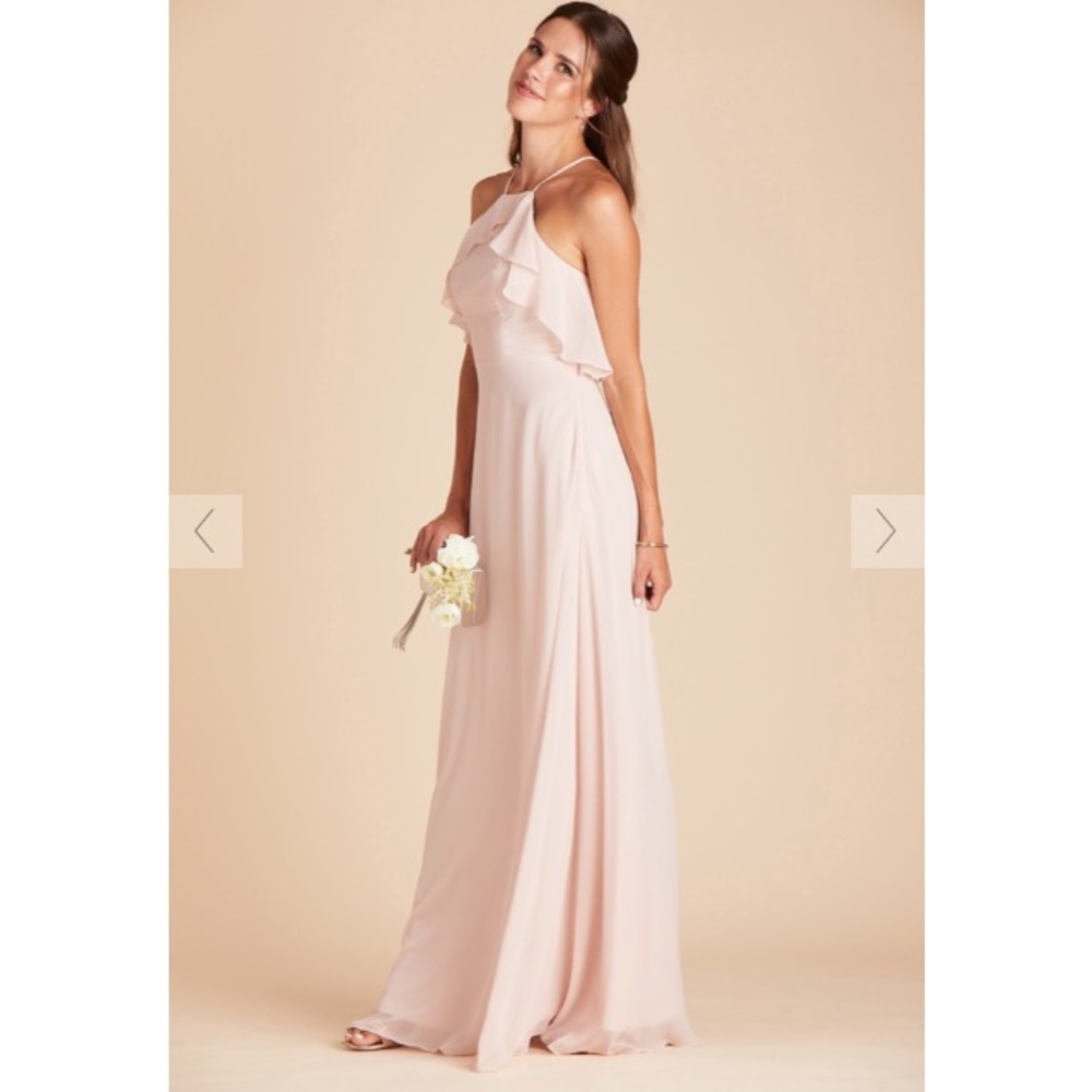 Birds Grey Blush Pink Bridesmaid Dress